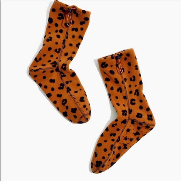 Madewell Cheetah Print Slipper Socks - Picture 1 of 5